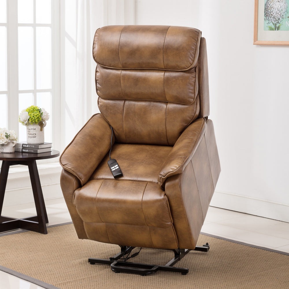 Barlow Dual Motor Leather Rise Recline Chair